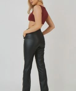 Kaiia UNDERBUST DETAIL CROP TOP PORT CLOTHING