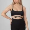 Kaiia STRAPPY TIE CROPPED BRALET BLACK