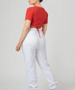 Kaiia KEYHOLE WRAP CROP TOP RED