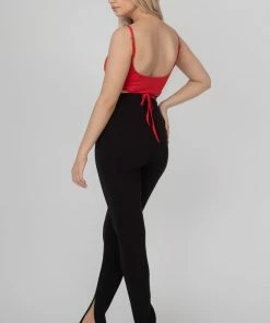 Kaiia STRAPPY TIE CROPPED BRALET RED