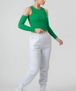 Kaiia ARM WARMER UNDERBUST TOP GREEN CLOTHING