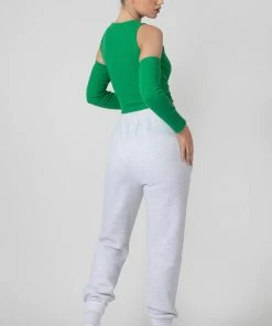 Kaiia ARM WARMER UNDERBUST TOP GREEN CLOTHING