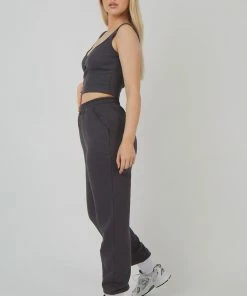 Kaiia UNDERBUST LONGLINE TOP DARK GREY