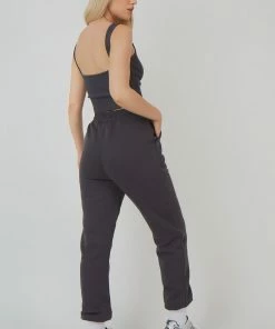 Kaiia UNDERBUST LONGLINE TOP DARK GREY