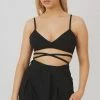 Kaiia PREMIUM TIE WRAP DETAIL BRALET BLACK