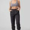 Kaiia CLOTHING RAW HEM SCOOP NECK CROP TOP GREY