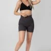 Kaiia CLOTHING TRIANGLE RIBBED BRALET BLACK