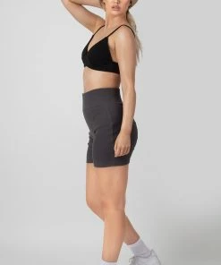 Kaiia CLOTHING TRIANGLE RIBBED BRALET BLACK