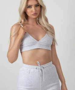 Kaiia TRIANGLE RIBBED BRALET OATMEAL MARL
