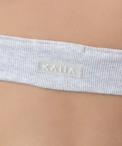 Kaiia TRIANGLE RIBBED BRALET OATMEAL MARL