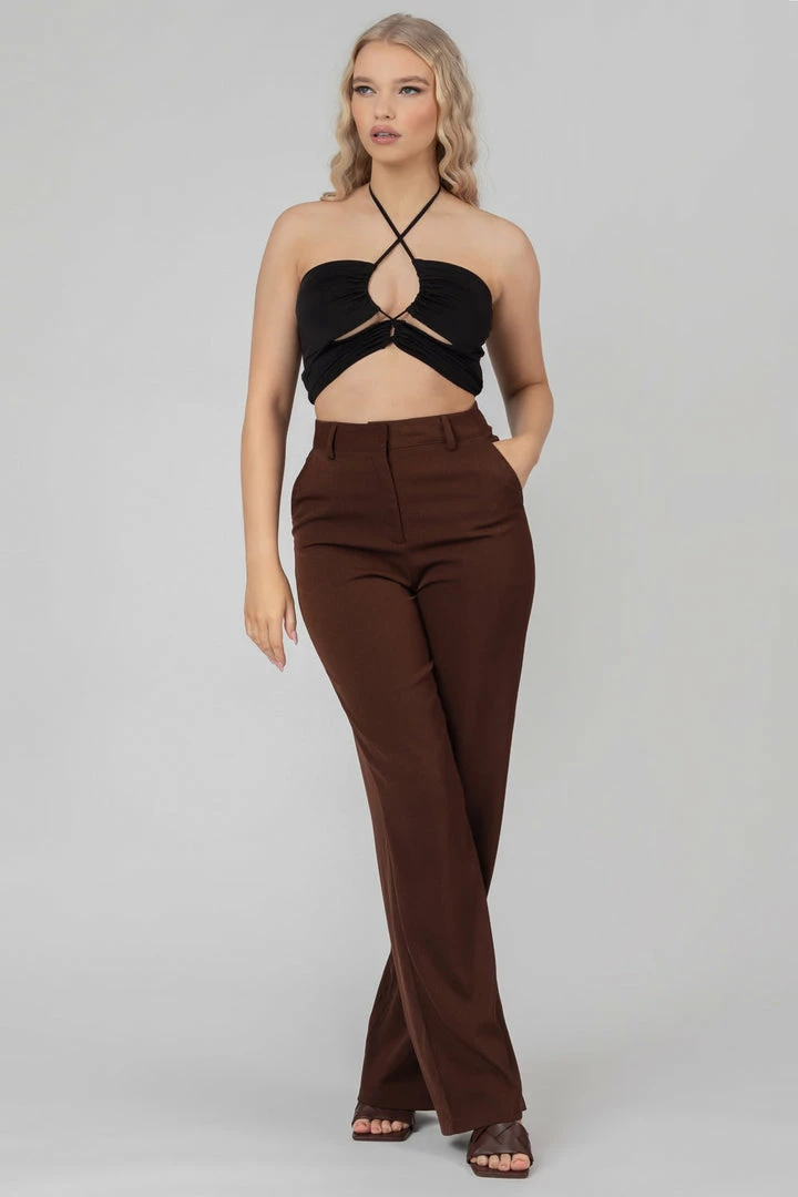 Kaiia SLINKY LOOP RUCHING CROP TOP BLACK CLOTHING 7 Kaiia SLINKY LOOP RUCHING CROP TOP BLACK CLOTHING