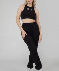 CLOTHING KAIIA PRINTED RACER CROP TOP BLACK