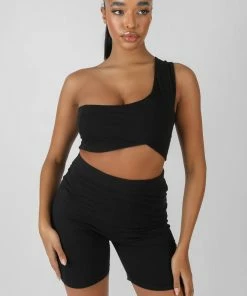 Kaiia ASYMMETRIC BRALET BLACK CLOTHING