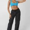 Kaiia UNDERBUST DETAIL CROP TOP BLUE CLOTHING