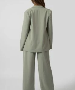 Kaiia PREMIUM TIE WAIST WIDE LEG TROUSERS SAGE CLOTHING