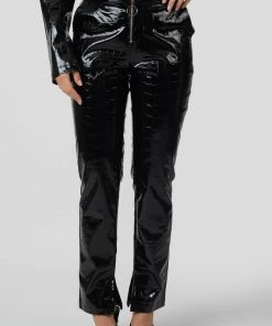 Kaiia CROC VINYL TROUSERS BLACK CLOTHING