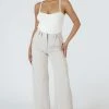 Kaiia CLOTHING HIGH WAIST WIDELEG TAILORED TROUSER STONE