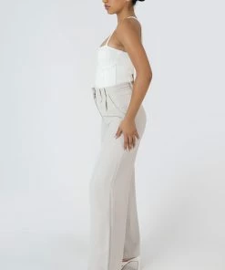 Kaiia CLOTHING HIGH WAIST WIDELEG TAILORED TROUSER STONE