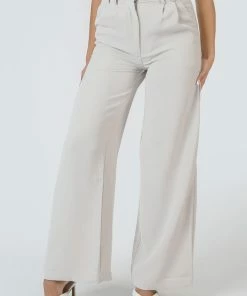 Kaiia CLOTHING HIGH WAIST WIDELEG TAILORED TROUSER STONE