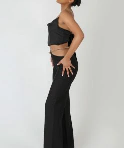 Kaiia CLOTHING CHAIN DETAIL TROUSER BLACK 13 Kaiia CLOTHING CHAIN DETAIL TROUSER BLACK