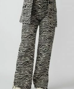 Kaiia HIGH WAIST WIDE LEG TROUSER ZEBRA CLOTHING
