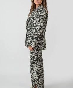 Kaiia HIGH WAIST WIDE LEG TROUSER ZEBRA CLOTHING