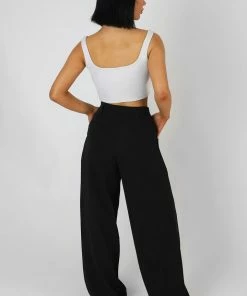 Kaiia MID RISE TAILORED TROUSERS BLACK