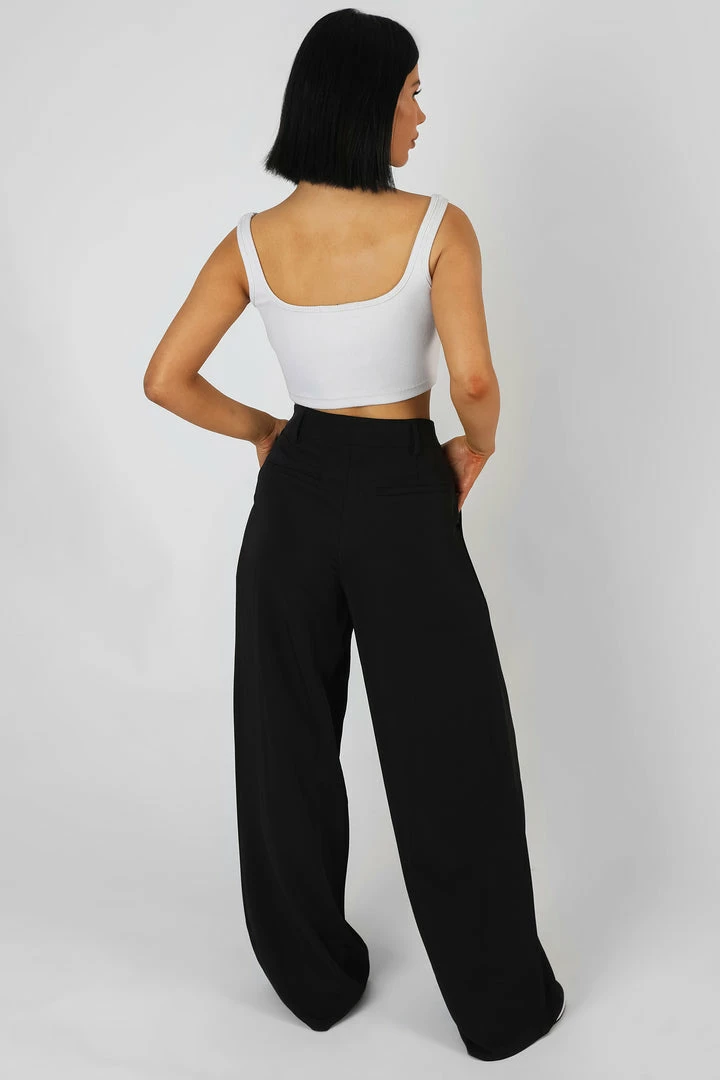 Kaiia SQUARE NECK RIBBED CROP TOP ECRU 6 Kaiia SQUARE NECK RIBBED CROP TOP ECRU
