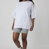 Kaiia EXPOSED SEAM OVERSIZED T SHIRT OATMEAL MARL CLOTHING