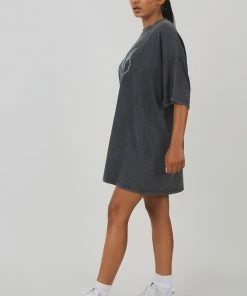 Kaiia OVERSIZE GRAPHIC T-SHIRT DRESS ACID WASH CLOTHING
