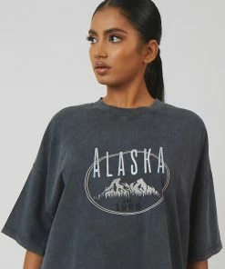Kaiia OVERSIZE GRAPHIC T-SHIRT DRESS ACID WASH CLOTHING