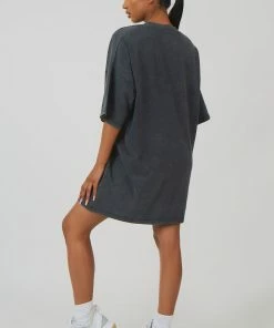 Kaiia OVERSIZE GRAPHIC T-SHIRT DRESS ACID WASH CLOTHING