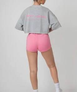 Kaiia BOXY CROPPED GRAPHIC T-SHIRT ACID WASH CLOTHING