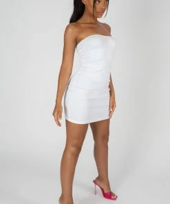 Kaiia BANDEAU DRESS WHITE