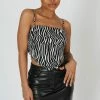 Kaiia CLOTHING ZEBRA PRINT HANDKERCHIEF TOP
