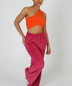 Kaiia ASYMMETRIC BRALET ORANGE CLOTHING