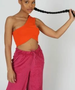 Kaiia ASYMMETRIC BRALET ORANGE CLOTHING