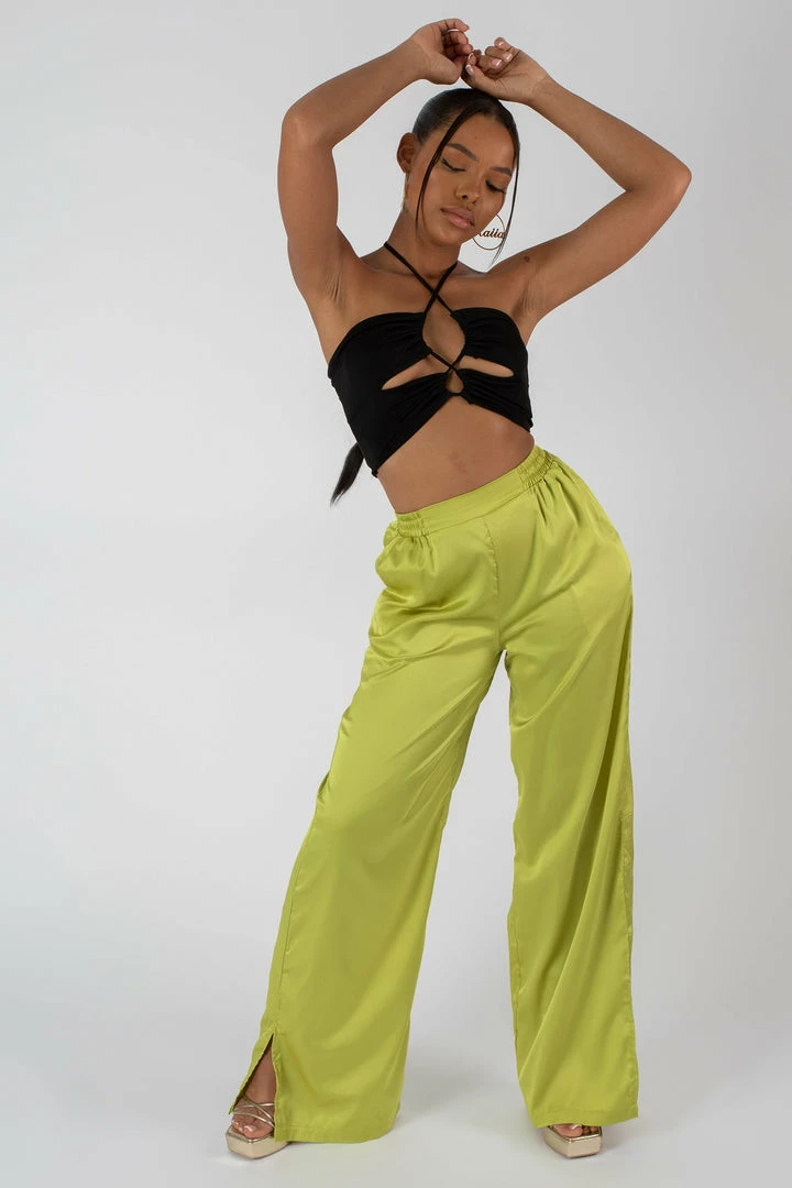 Kaiia SLINKY LOOP RUCHING CROP TOP BLACK CLOTHING 5 Kaiia SLINKY LOOP RUCHING CROP TOP BLACK CLOTHING