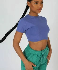 Kaiia ULTIMATE SHORT SLEEVE UNDERBUST T-SHIRT PURPLE