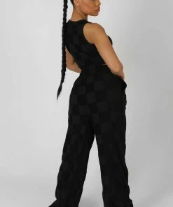 Kaiia CLOTHING CHECKERBOARD TOWELLING RACER CROP TOP BLACK 9 Kaiia CLOTHING CHECKERBOARD TOWELLING RACER CROP TOP BLACK
