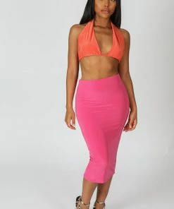 Kaiia SLINKY HALTERNECK TOP ORANGE CLOTHING 11 Kaiia SLINKY HALTERNECK TOP ORANGE CLOTHING