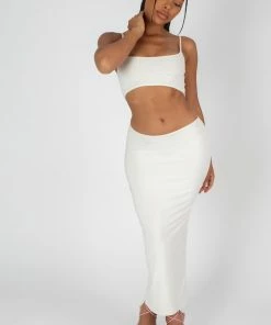 Kaiia STRAPPY LOW WAIST MIDAXI DRESS WHITE DRESSES