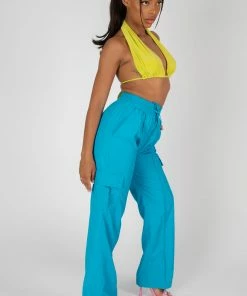 Kaiia TOPS SLINKY HALTERNECK TOP LIME