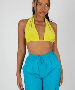 Kaiia TOPS SLINKY HALTERNECK TOP LIME