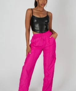 Kaiia SEAM PU CORSET TOP BLACK CLOTHING