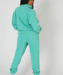 Kaiia HALF ZIP CROP SWEATSHIRT PEPPERMINT CLOTHING