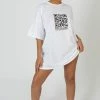 Kaiia SLOGAN T-SHIRT MINI DRESS WHITE