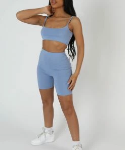 Kaiia BASIC SCOOP NECK CROP TOP BLUEBELL CLOTHING