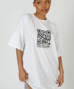 Kaiia SLOGAN T-SHIRT MINI DRESS WHITE