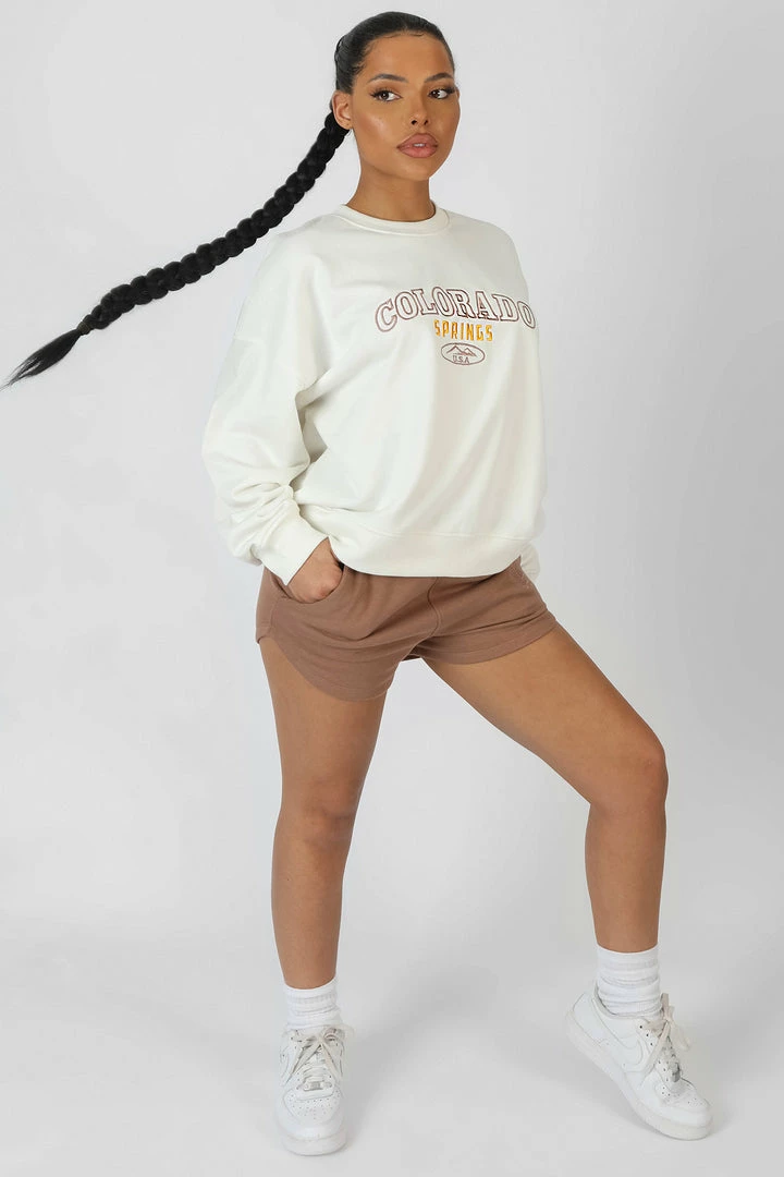 Kaiia COLORADO SPRINGS OVERSIZED SWEATSHIRT ECRU CLOTHING 6 Kaiia COLORADO SPRINGS OVERSIZED SWEATSHIRT ECRU CLOTHING